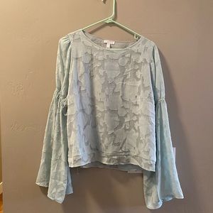 Mint floral long sleeve shirt